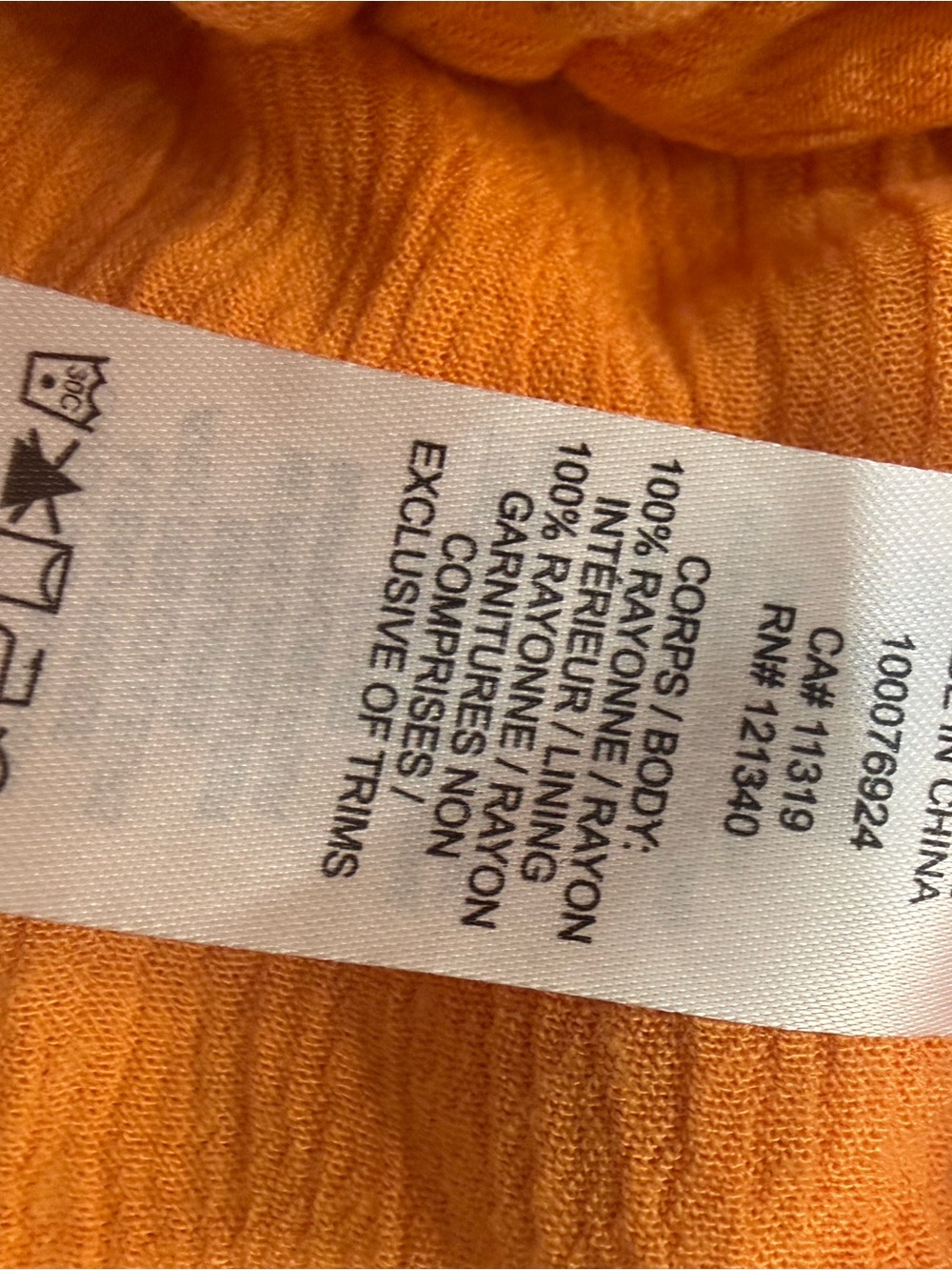 Garage Orange Puff Sleeve Tie Front Crop Top Women’s Small - Picture 5 of 5